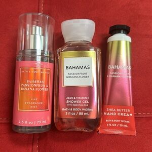 BBW 3pc  travel size items Bahamas Passionfruit & Banana flower